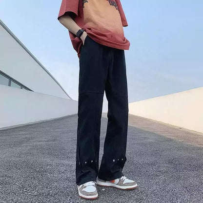 Herren Hose Lässig Double Layer Bequem Mit Druckknöpfen