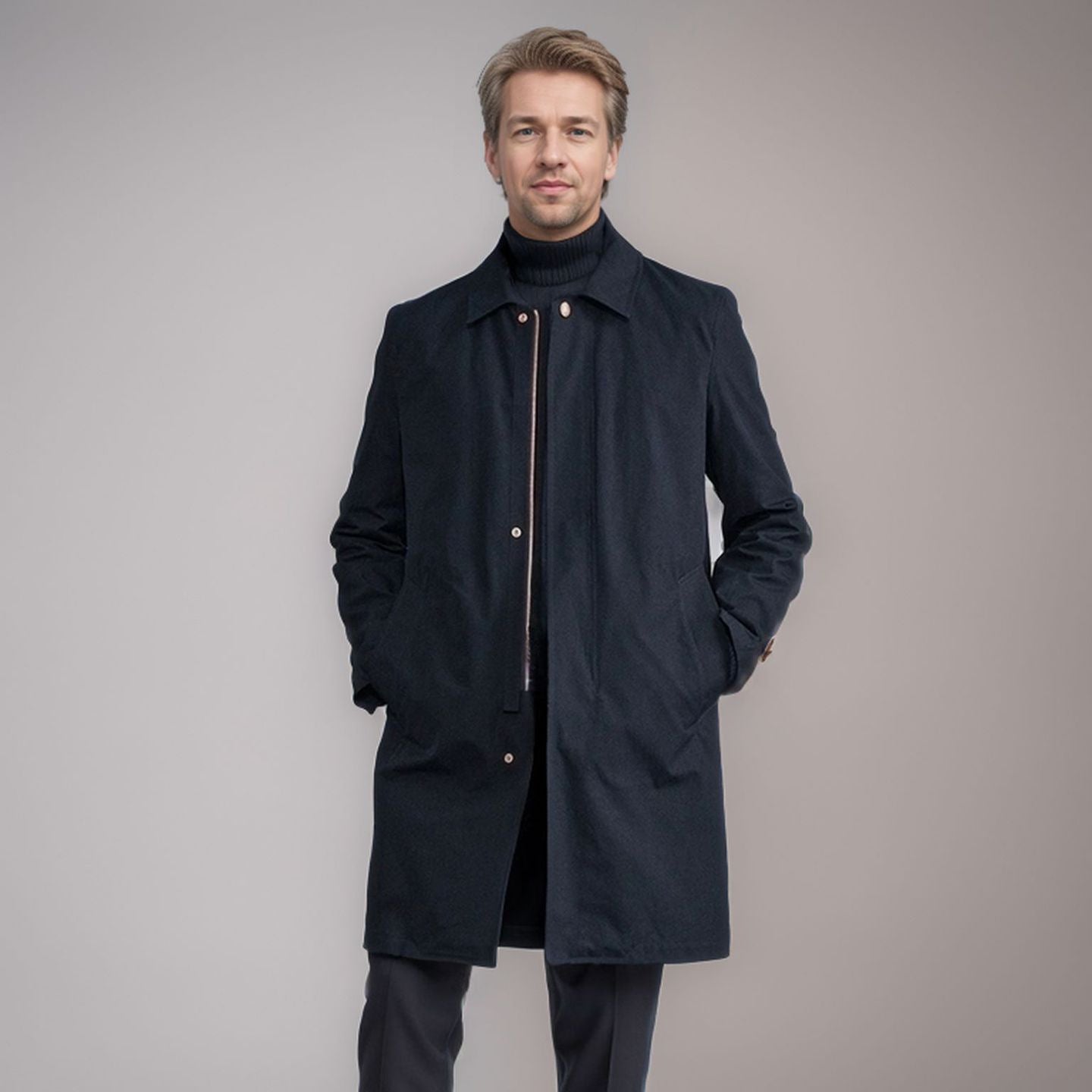 Herren Mantel Modern Eleganter Übergangsparka mit Taschen - BerlinGlamour