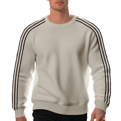 Herren Pullover Struktur Modern mit Kontraststreifen