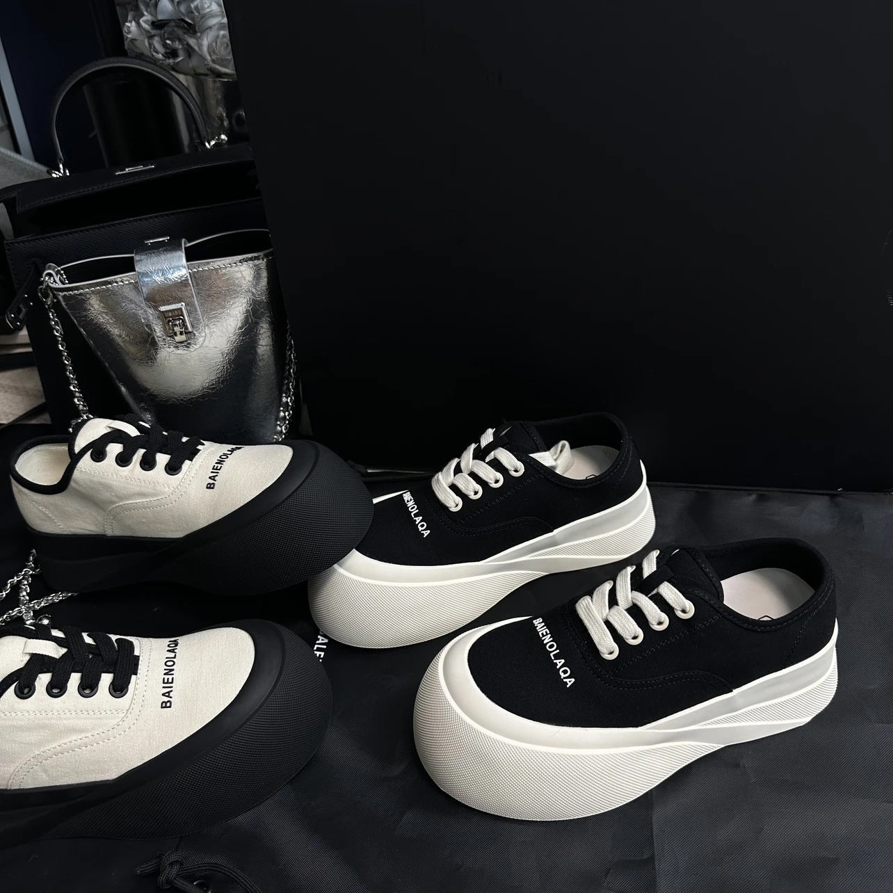 Damen Sneaker Plateau Hoch Komfortable Schuhe Modern - BerlinGlamour