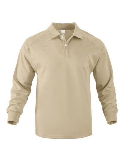 Herren Sportpoloshirt Langarm Modern Strukturdesign Bequem