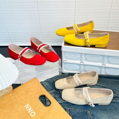 Damen Mokassins Spitzenverzierung Frauen Schuhe Mode