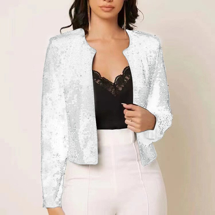 Glitzernde Damen Strickjacke Elegant Frauen