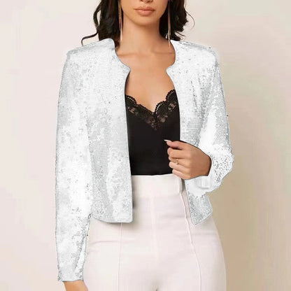 Glitzernde Damen Strickjacke Elegant Frauen