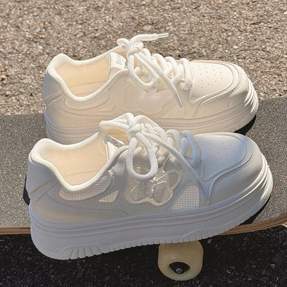 Damen Sneaker Sportlich Luftdurchlässig Plateau