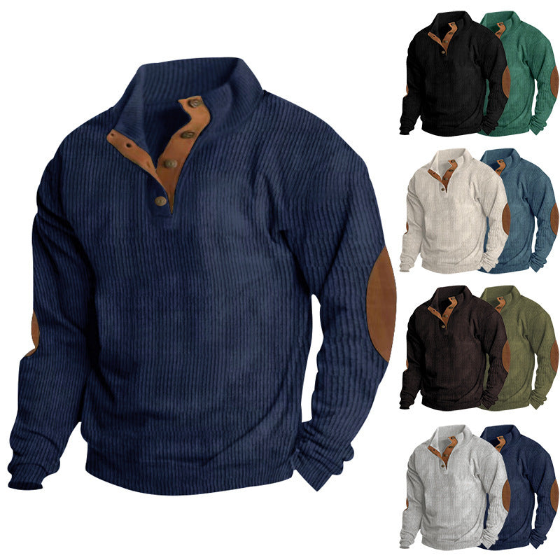 Herren Pullover Strukturiert Kontrast Modern