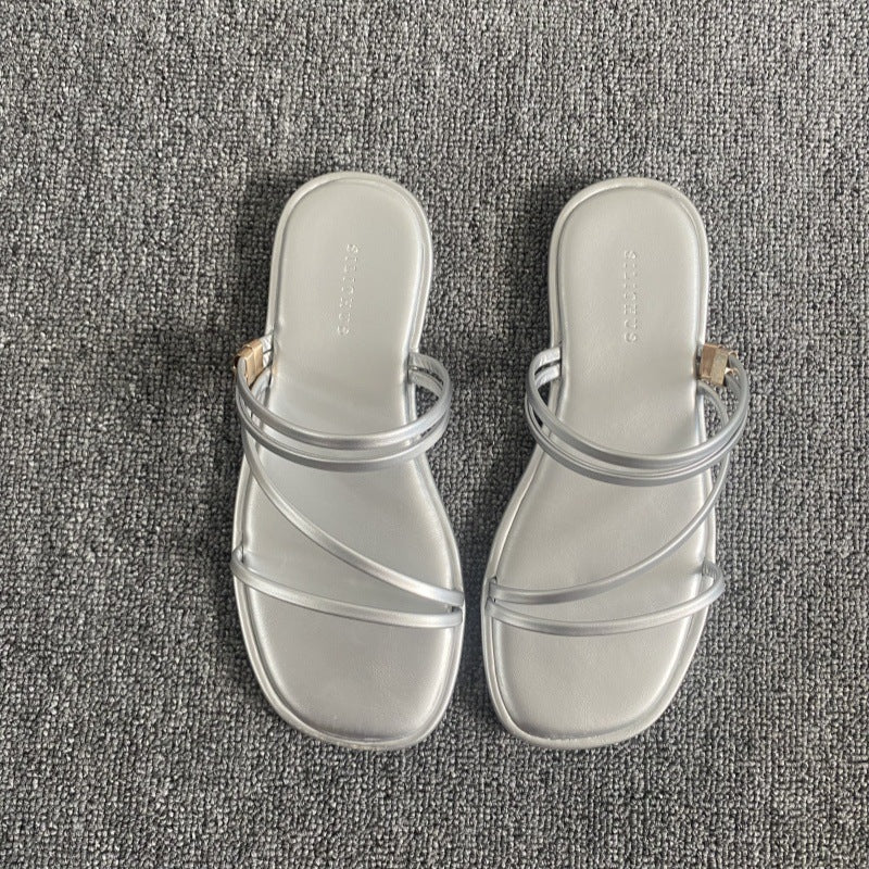 Damen Sandalen Elegante Stilecht mit Riemen