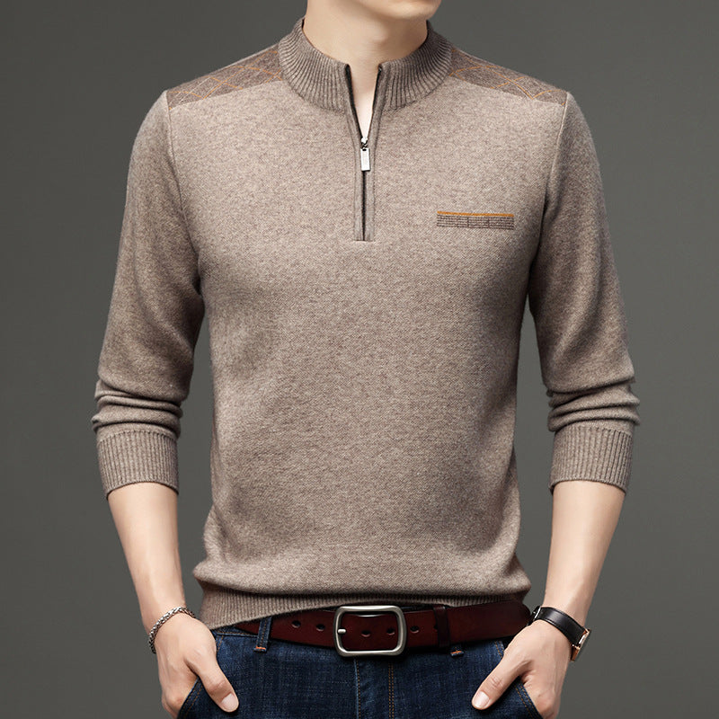 Eleganter Herren Pullover Halbzip Modern - BerlinGlamour