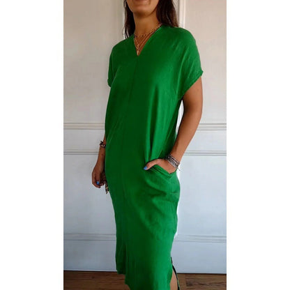 BerlinGlamour Kurzarmkleid mit V-Ausschnitt