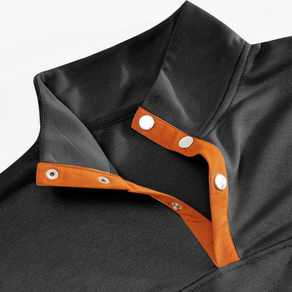 Herren Sweatshirt Lederdetails Modern Kragen Style