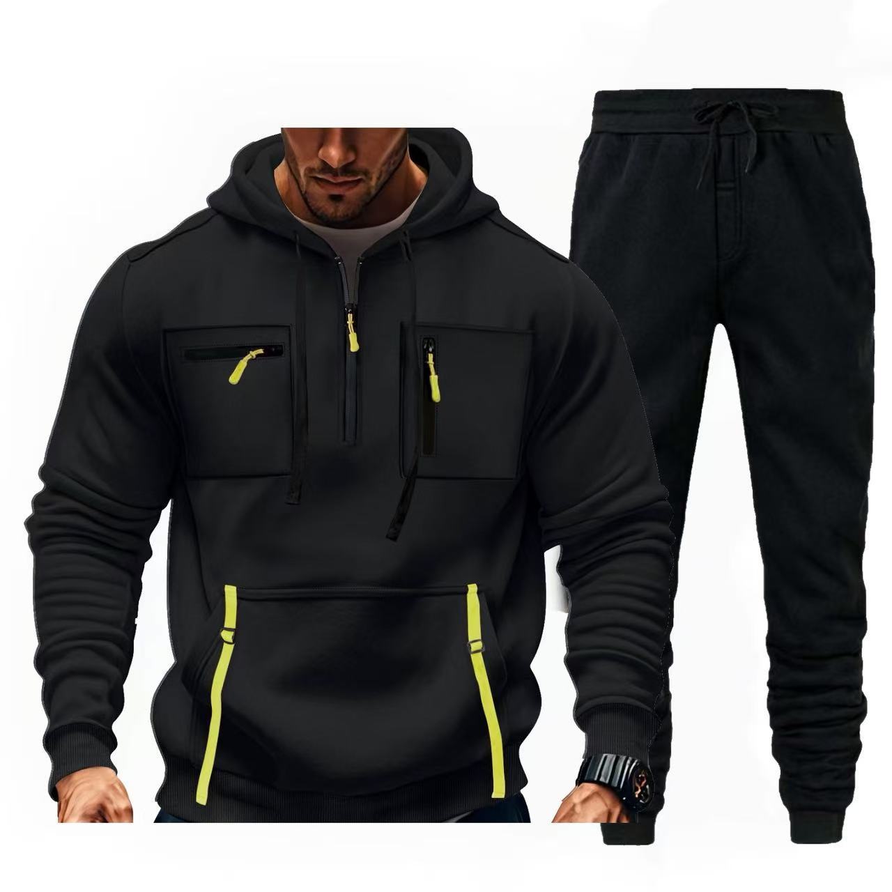 Herren Sportanzug Kapuzenpullover Jogginghose Set
