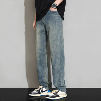 Herren Jeans Bequem Relaxed Fit Dunkelblau