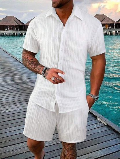 Herren Sommer Set: Leichtes Hemd und Shorts Komfort