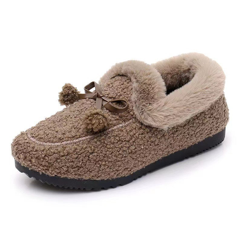 Damen Hausschuhe Flauschig Warm mit Elegantem Detail