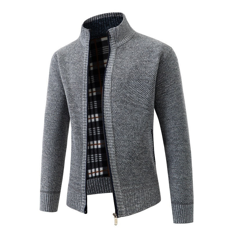 Herren Strickjacke Modern Warm mit Futter