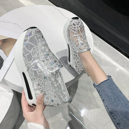 Damen Sneaker Bequem Glitzernd Atmungsaktiv