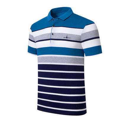 Herren Polo Kurzarm Streifenmuster Modern