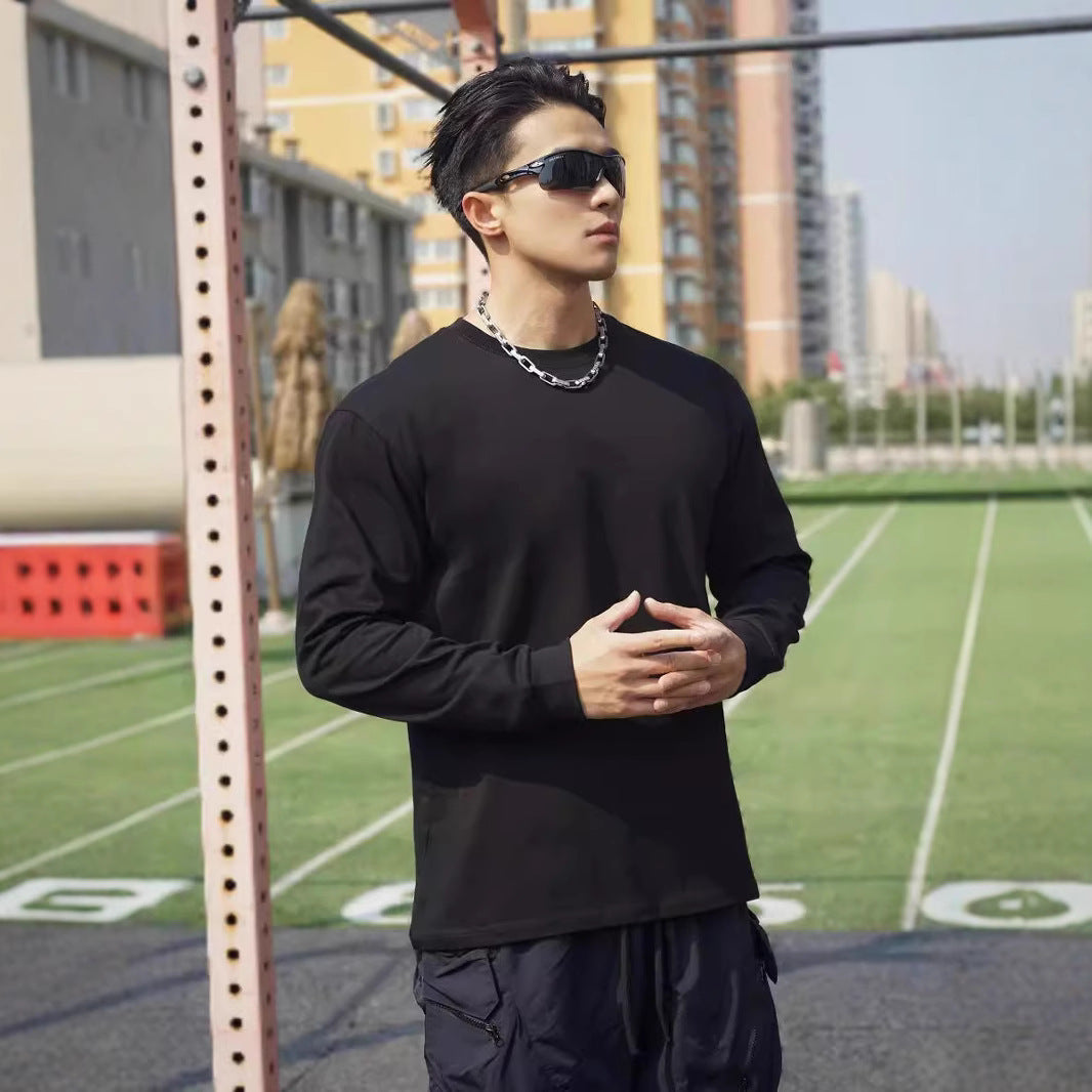 Herren Langarmshirt atmungsaktiv Hochwertig Baumwolle Casual