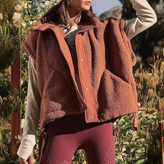 Damenweste Weich Teddyjacke Modern Praktisch