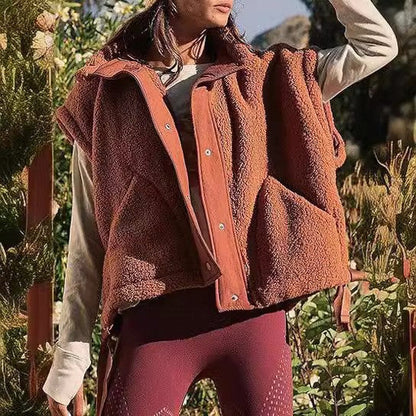 Damenweste Weich Teddyjacke Modern Praktisch