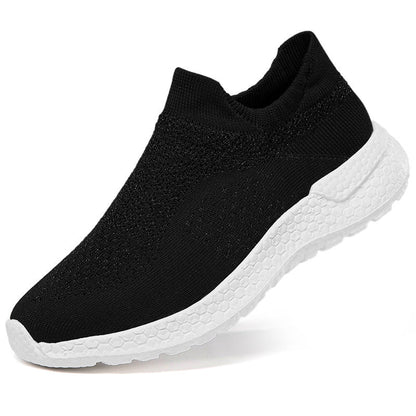 Damen Sneaker Sportlich Bequem Strick Schuhe