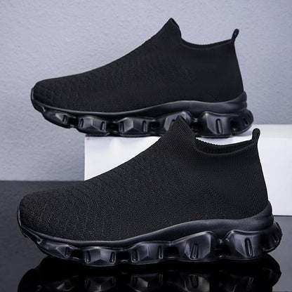 Damen Laufschuhe Atmungsaktiv Strick Schwarz Sport