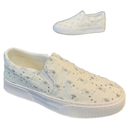 Damen Sneaker Komfortabel Glitzernde Schuhe Sportlich