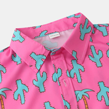 Herren Kurzarmshirt Kaktus Design Lässig Berlin