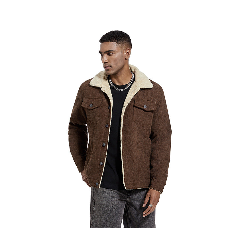 Herren Kordjacke Weich Teddyfutter Warm Winter - BerlinGlamour
