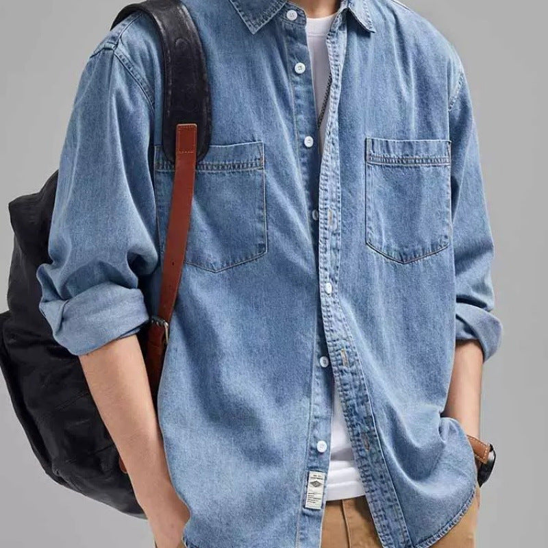 Herren Denim-Jacke Mit Brusttaschen Modern