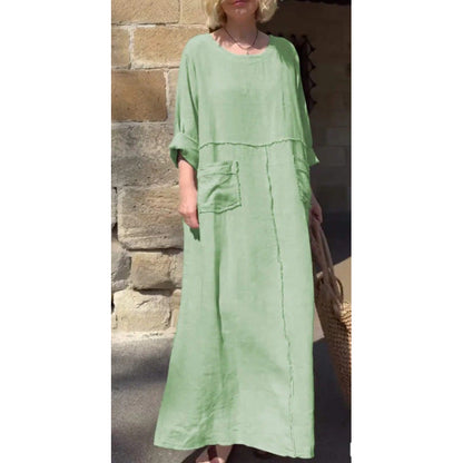 Langes, lässiges Plisseekleid mit langen Ärmeln von BerlinGlamour