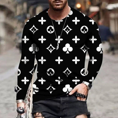 Herren Langarmshirt Bunt Trendig Berlin Style