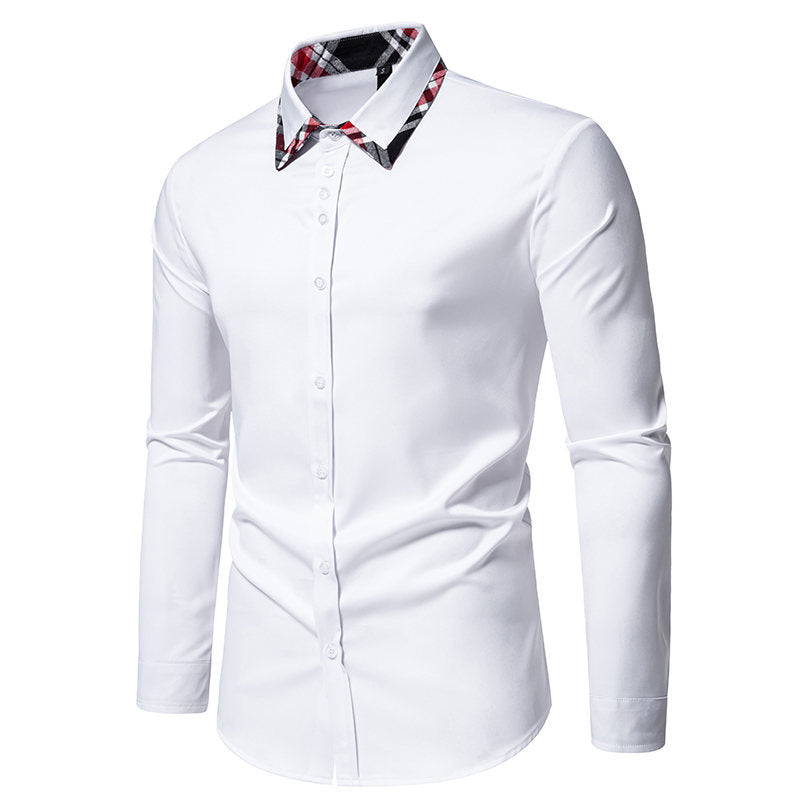 Herren Hemd Modern Slim Fit Kontrastkragen