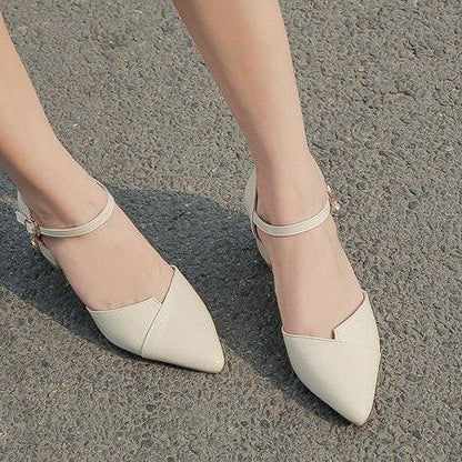 Damen Halbschuhe Elegante Schnalle Blockabsatz Stilettos