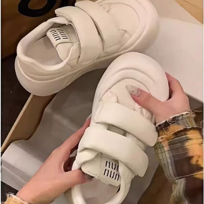 Damen Sneaker Bequem Klettverschluss Weiches Innenleben