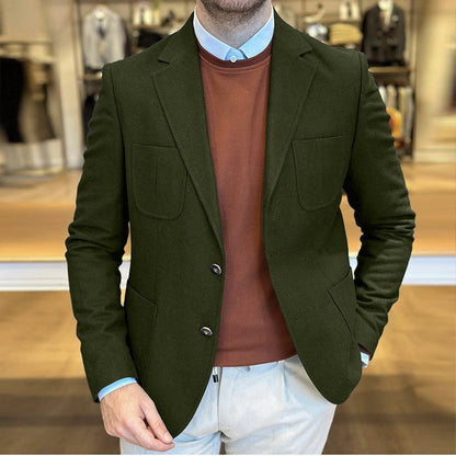 Herren Blazer Wildleder Elegant Slim Fit mit Taschen