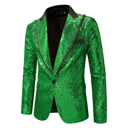 Herren Smokingjacke Pailletten Glitzernd Abendjacke