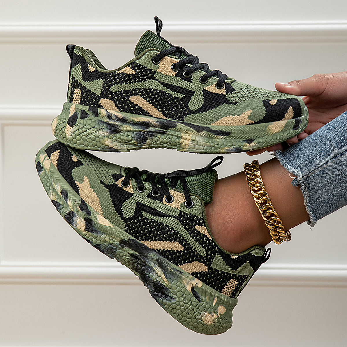 Damen Sneaker Atmungsaktiv Flexibel Laufsohle Komfort