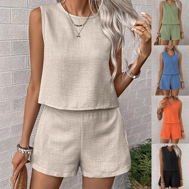 Damen Shorts-Set Leicht Baumwolle Sommer - BerlinGlamour