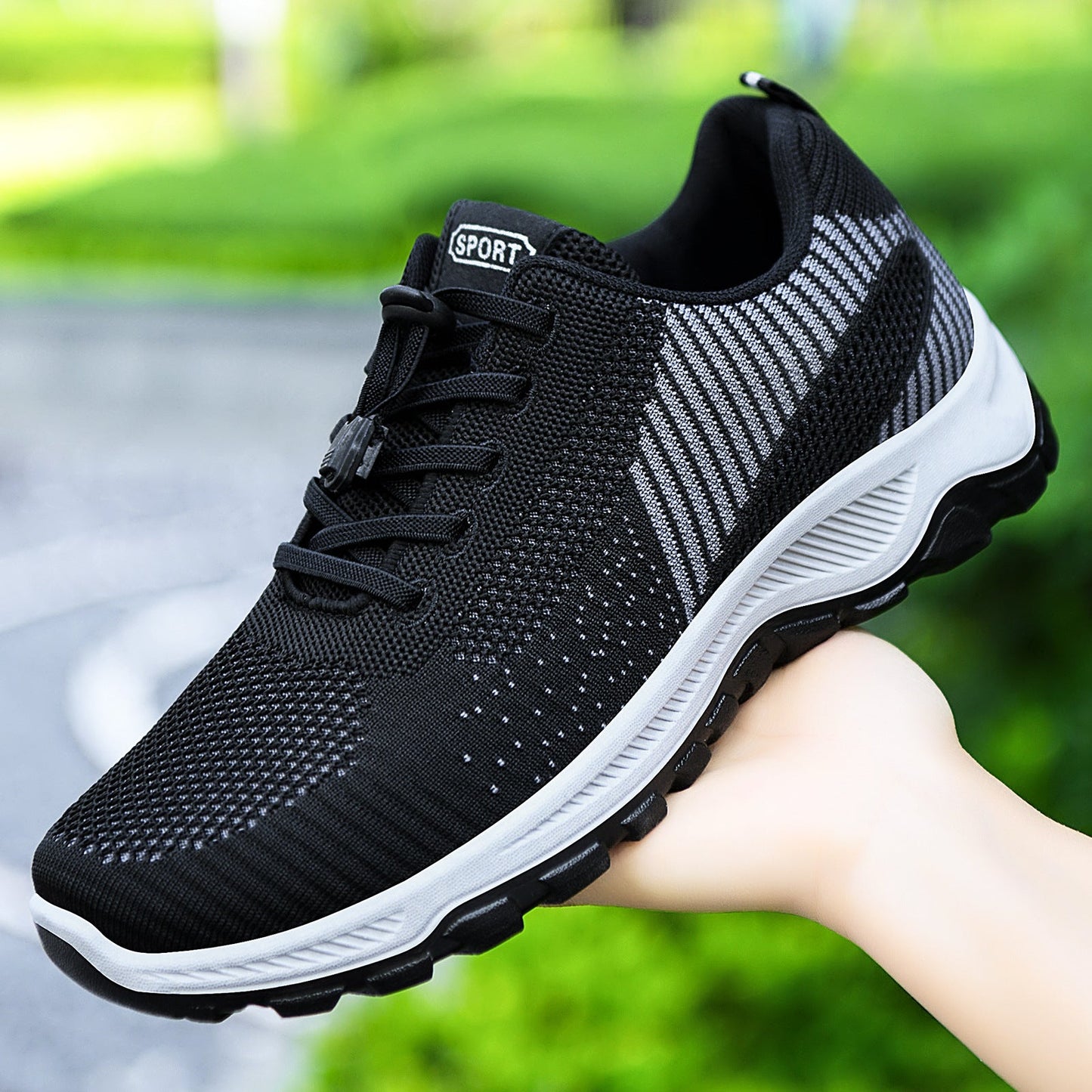 Damen Sneaker Sport Mesh atmungsaktiv Schnellschnürsystem