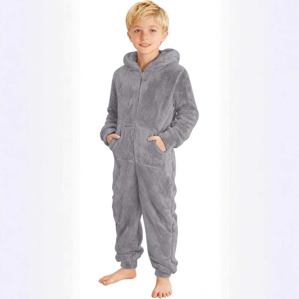Fleece-Overall mit Kapuze Unisex Warm Kuschelig