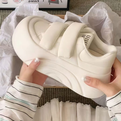Damen Sneaker Bequem Klettverschluss Weiches Innenleben