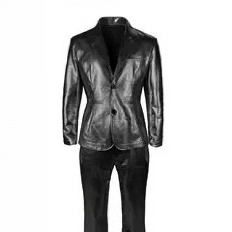 Eleganter Herren Anzug Satin Schwarz Modern