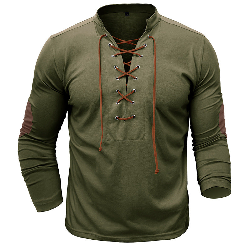 Herren Langarmshirt Modern mit Kontrast Details