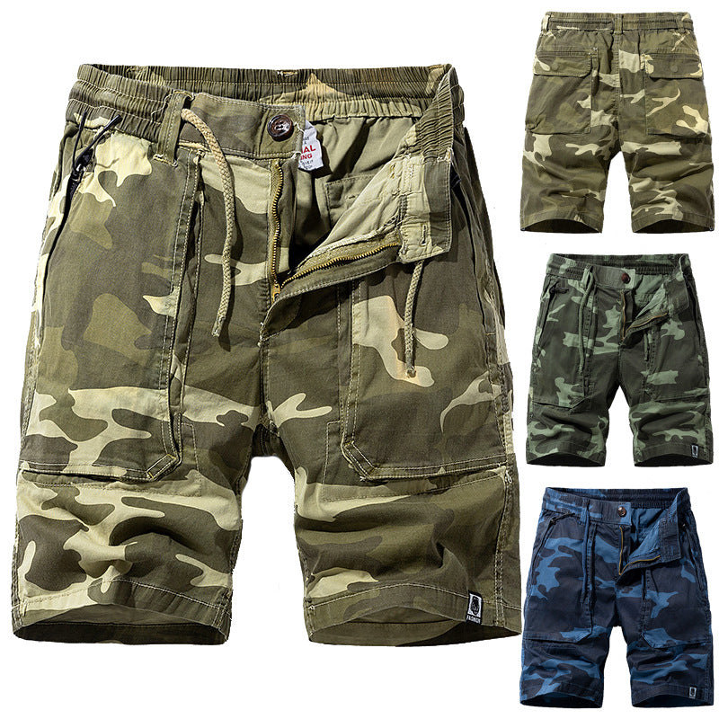 Herren Cargoshorts Elastischer Bund Multifunktions-Taschen - BerlinGlamour