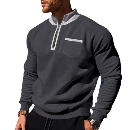 Herren Sweatshirt Feuchtigkeitsregulierend Mit Reißverschluss