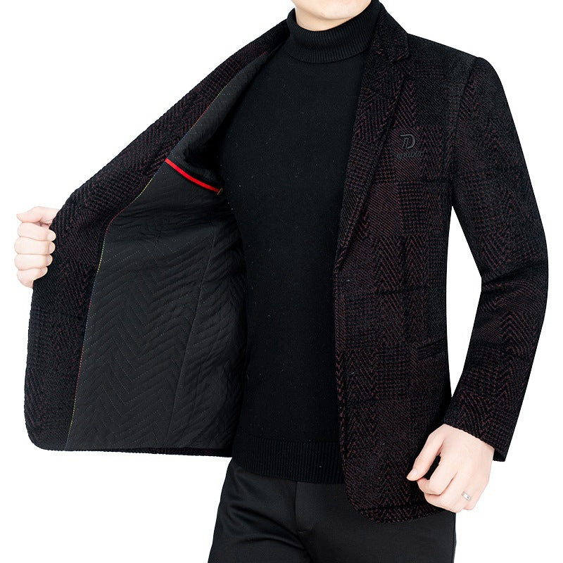 Herren Blazerjacke Wabenmuster Elegant Slim Fit