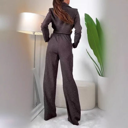 Damen Blazer Set Weite Hosen Modern - BerlinGlamour