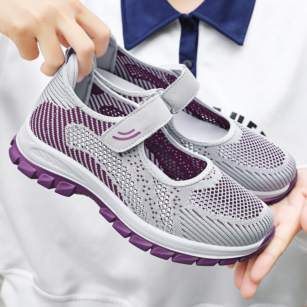 Damen Ballerinas Sportlich Klettverschluss Atmungsaktiv - BerlinGlamour