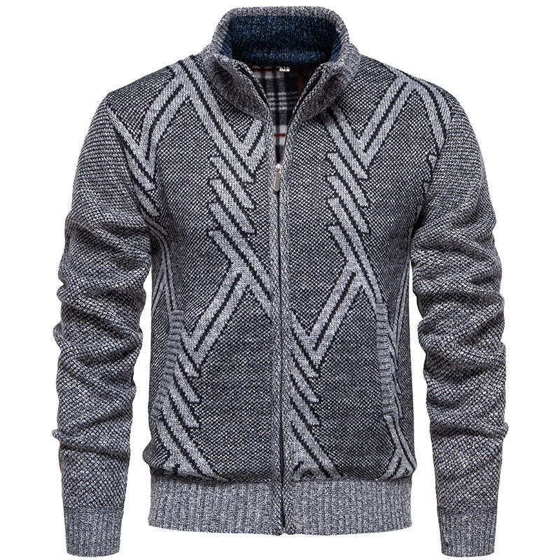 Herren Strickjacke Sportlich Zopfmuster Modern